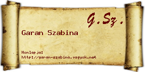 Garan Szabina névjegykártya